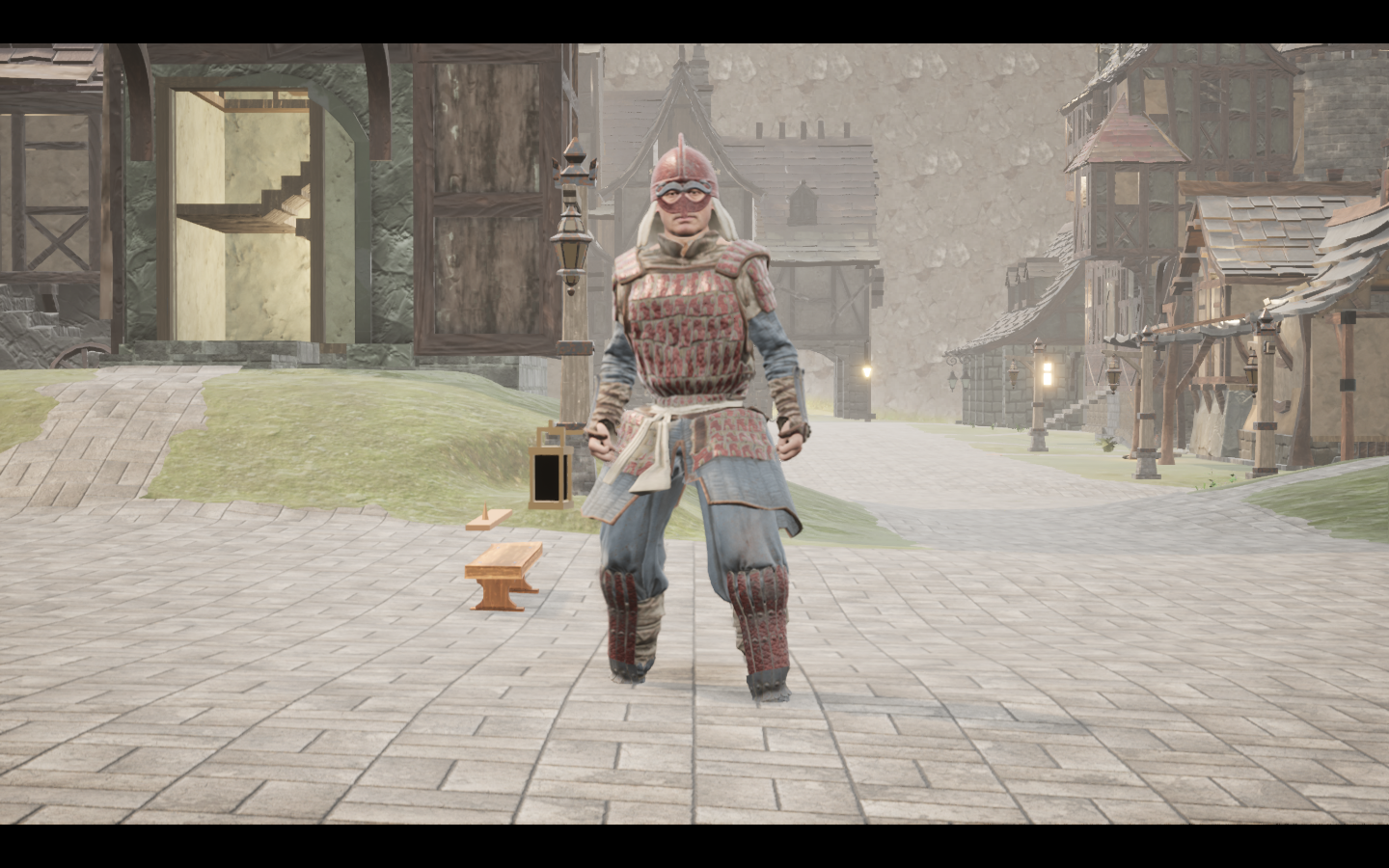 Worn in the complete Abyssal iron armour outfit. Native game screenshot, masculine average body, front view.