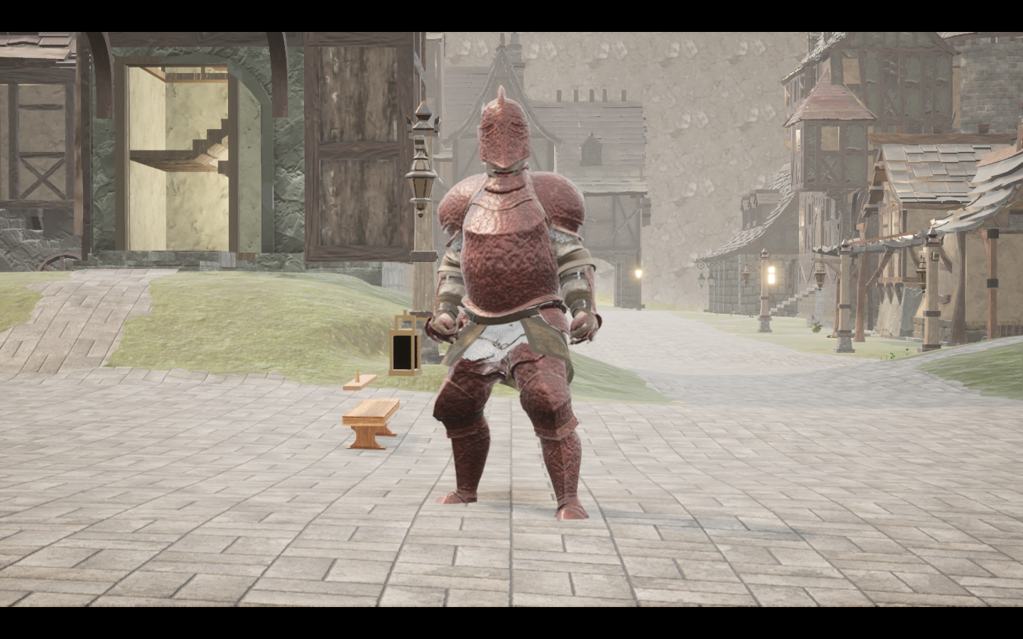 Worn in the complete Abyssal steel armour outfit. Native game screenshot, masculine average body, front view.