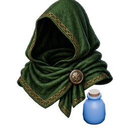 Azure Linen mage hood — in-game inventory icon
