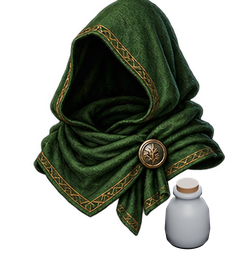 Ash Linen mage hood — in-game inventory icon